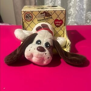 Newborns Plush Dog Toy - White and Brown